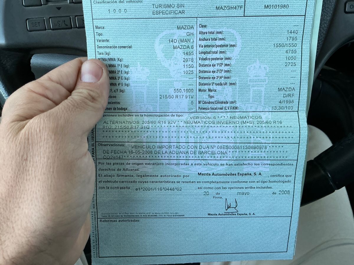 MAZDA 6 2.0 Turbodiesel CRTD 140cv Active